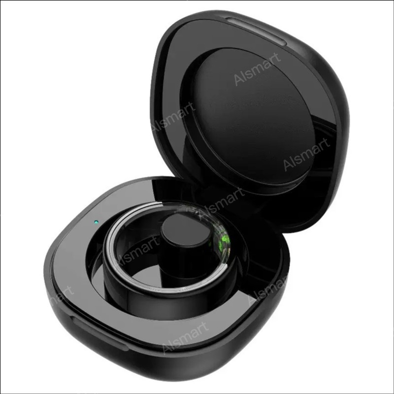 Smart Ring Charging Case Magnetic Black Wireless Charging Case For Smart Ring | OEM ODM Manufacturer - Charging Cases for ...