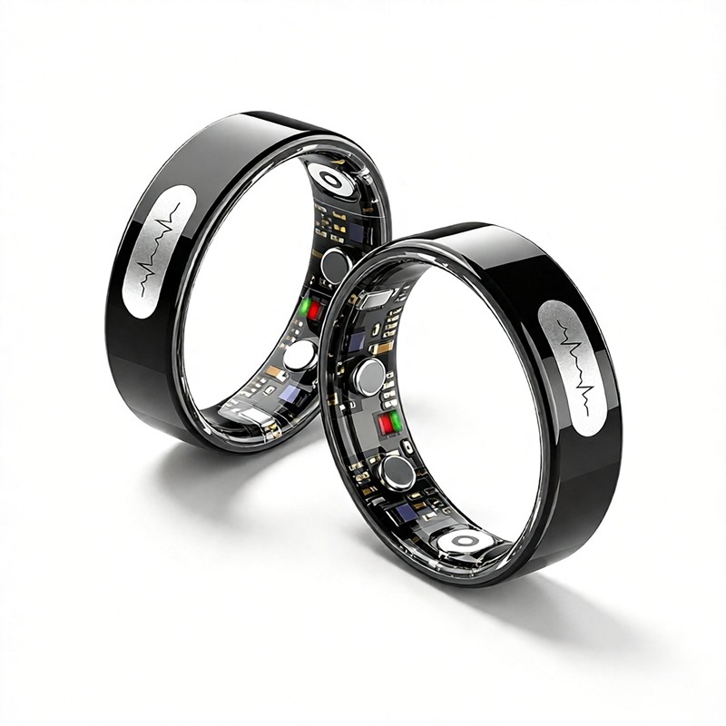 OEM ODM TK30 ECG Smart Ring manufacturer, stainless steel wearable ring with AI electrocardiogram temperature blood pressure monitoring