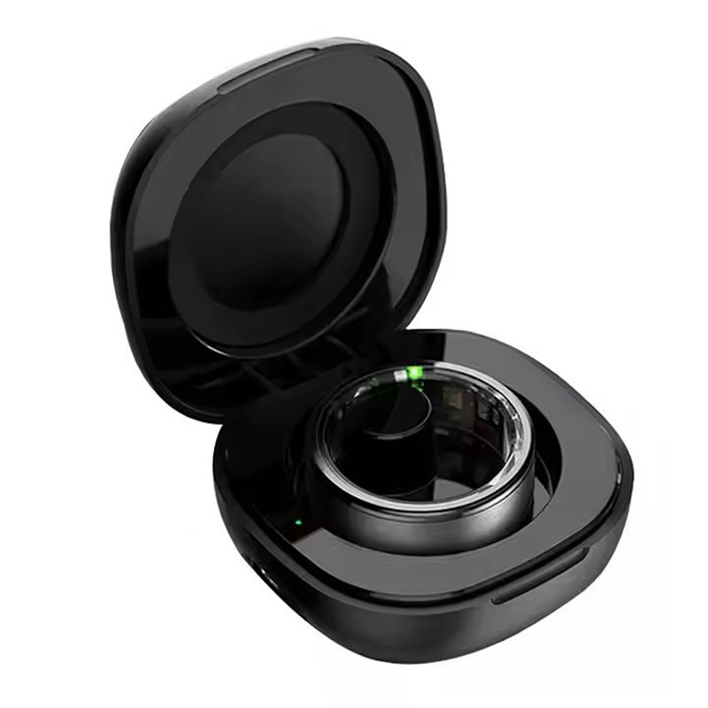 Smart Ring Charging Case Magnetic Black Wireless Charging Case For Smart Ring | OEM ODM Manufacturer - Charging Cases for ...